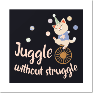 Juggling funny Circus Cat Juggler Posters and Art